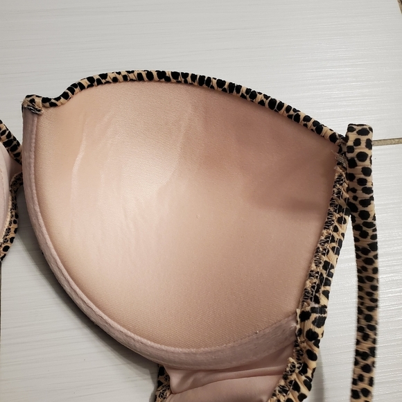 Shade & Shore Padded Push Up Bikini Top 34DD Bottoms M Leopard Print Ribbed Swim - Picture 9 of 16